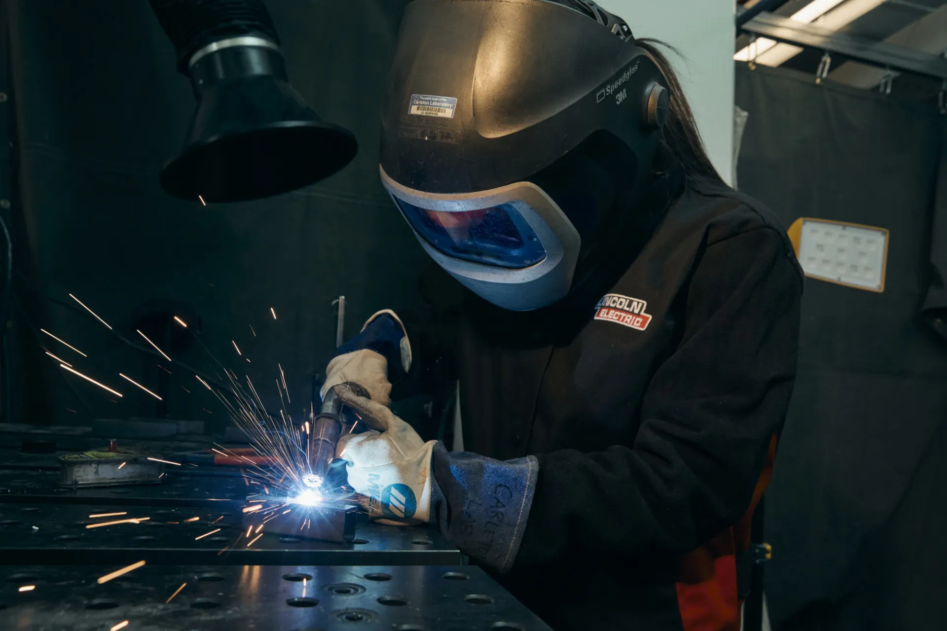 Student welding