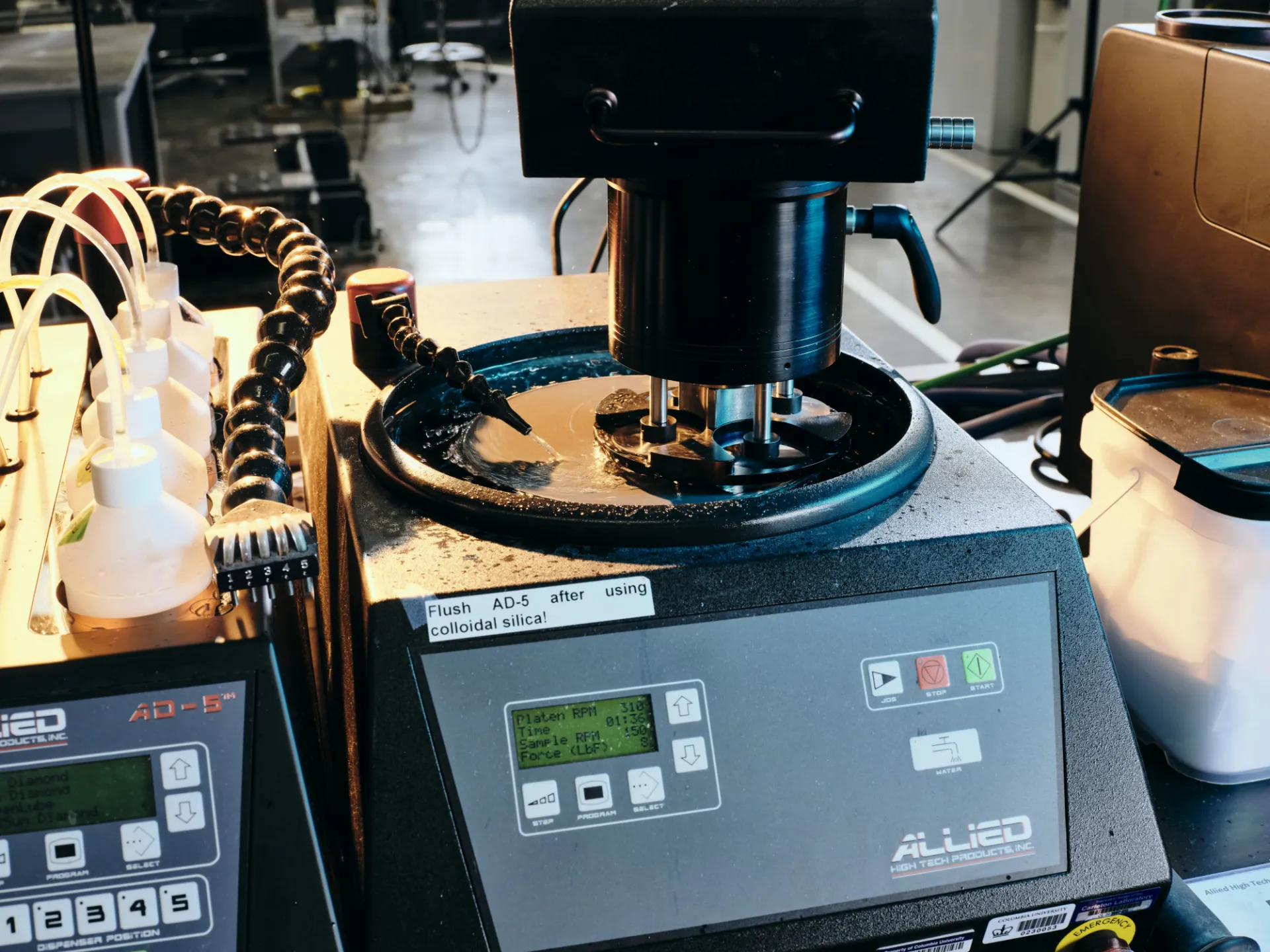 Allied High Tech MetPrep 3 Grinder/Polisher with Power Head and AD-5 Fluid Dispenser