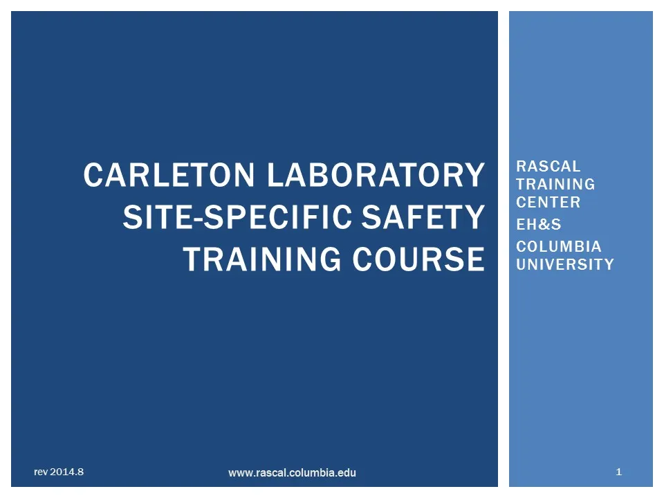 Carlton Laboratory Sit-Specific Safety Training Course