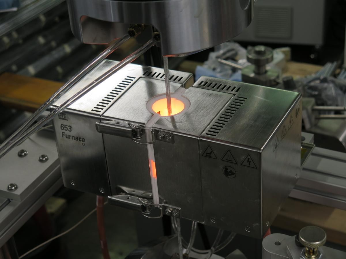 Individual wires were heated under load to understand thermo-mechanical properties at this length scale.